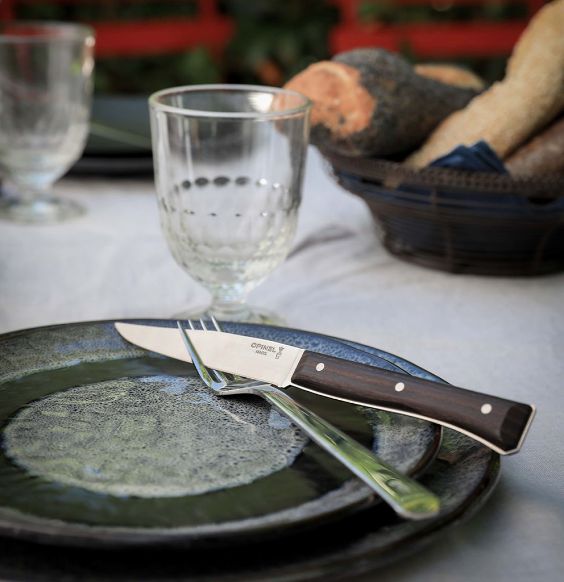 Cuchillos Opinel de mesa Fresno oscuro - 4 unidades