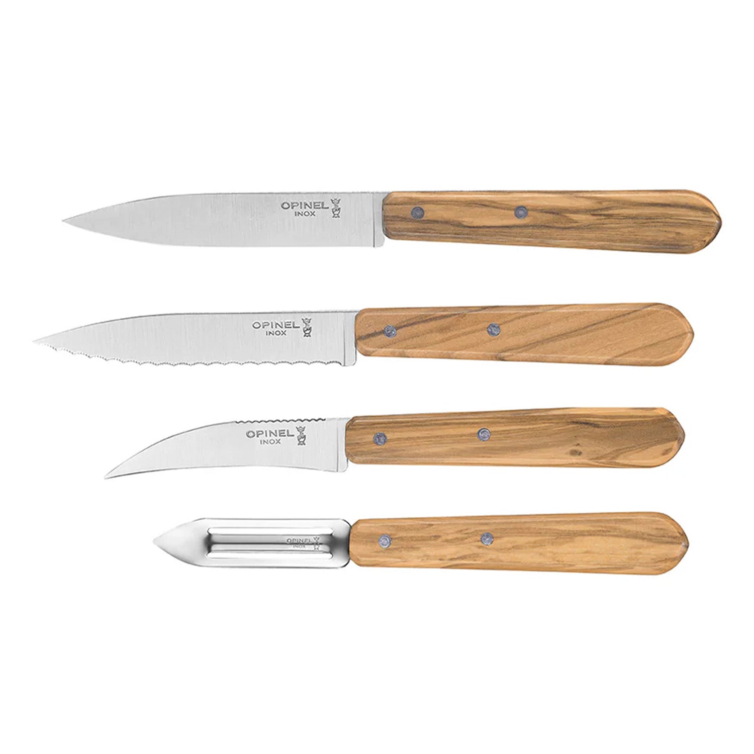 Set cocina Opinel esenciales madera olivo
