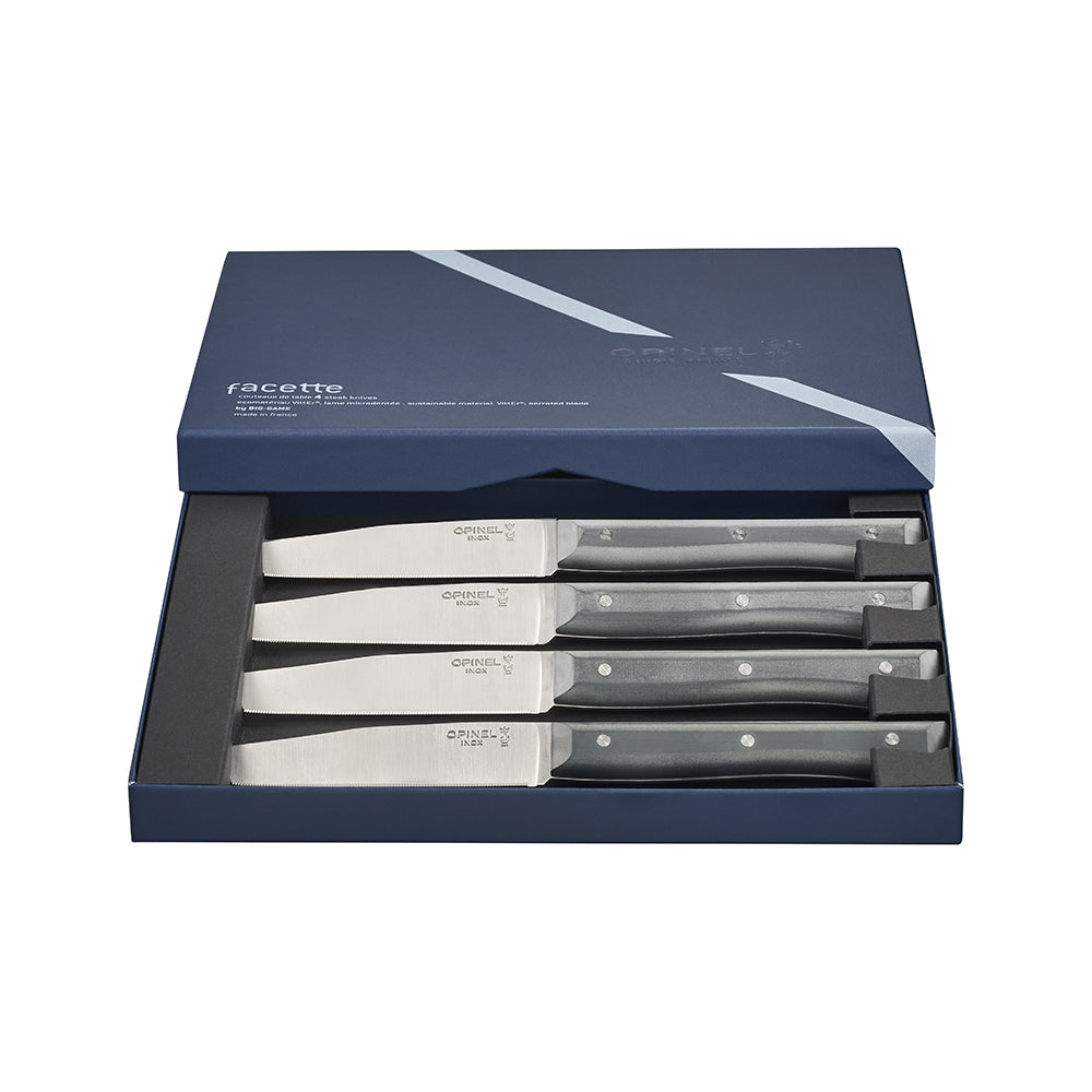 Set Facette x4 microdentado Opinel Pizarra