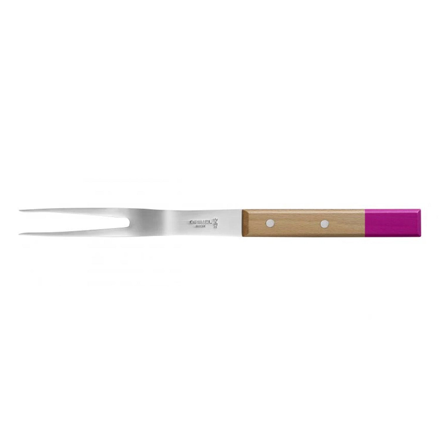 Tenedor Opinel N°124 para asado fuchsia