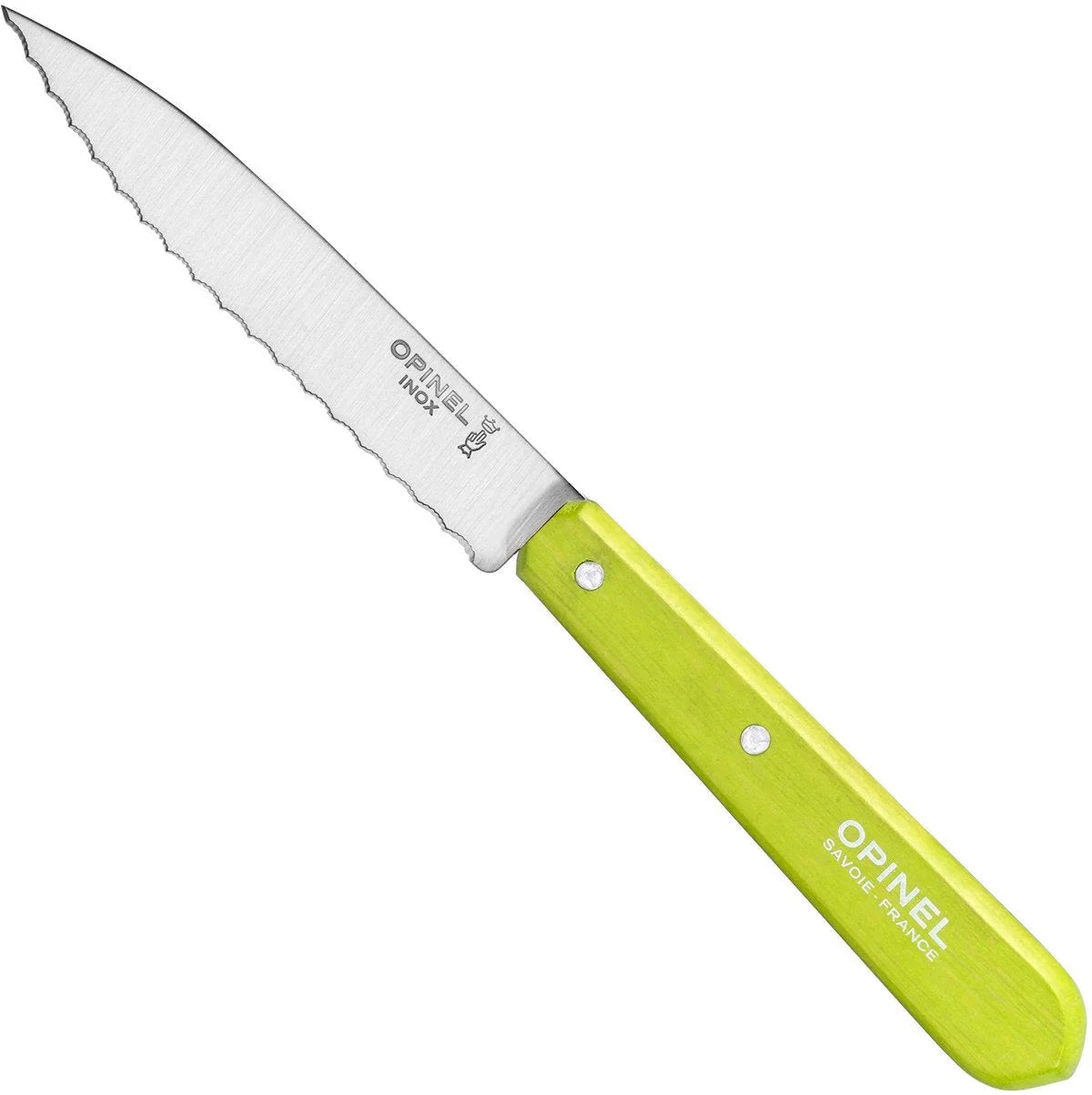 Cuchillo Opinel N°113 dentado verde limon