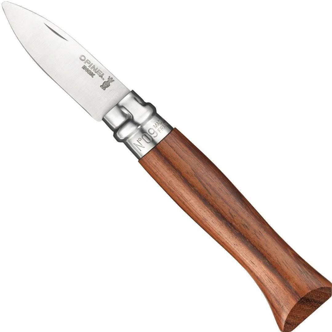 Cuchillo para ostras Opinel N°9 mango palo rojo