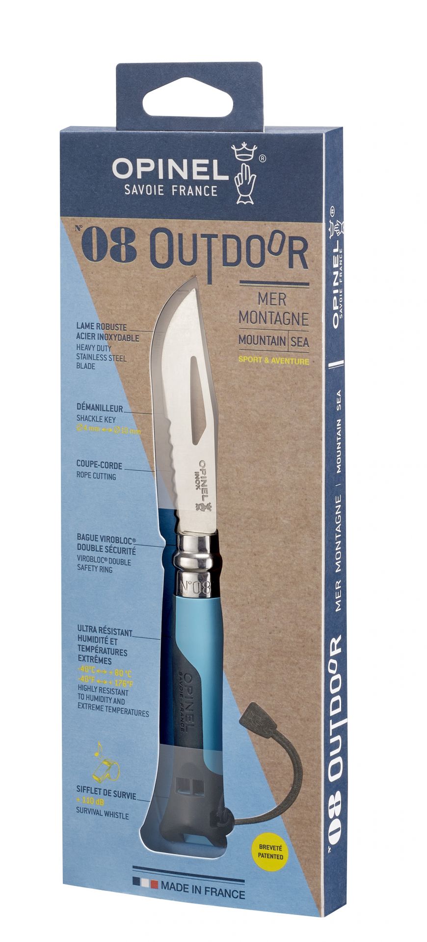 Cuchillo Opinel N°8 outdoor azul