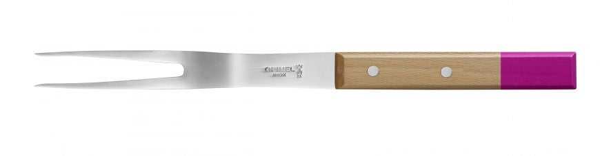 Tenedor Opinel N°124 para asado fuchsia
