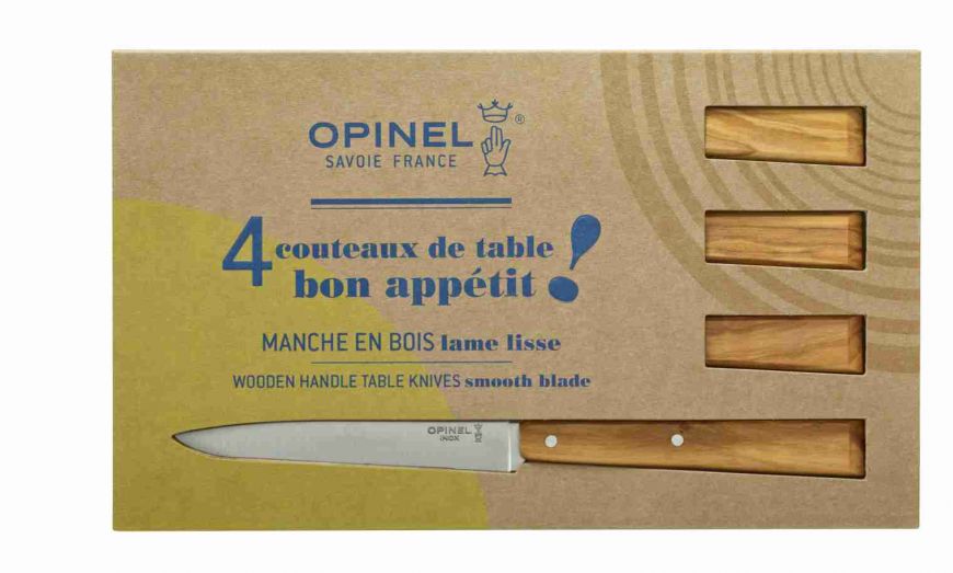 Cuchillos Opinel N°125 Mesa Olivo - 4 unidades