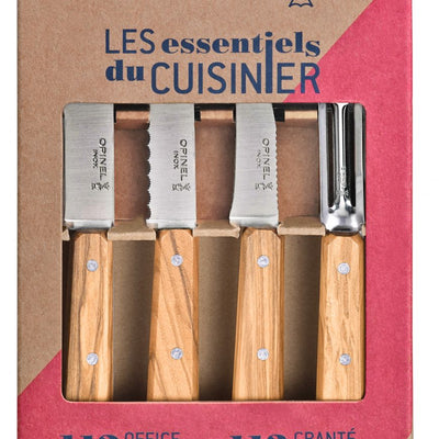 Set cocina Opinel escenciales madera olivo