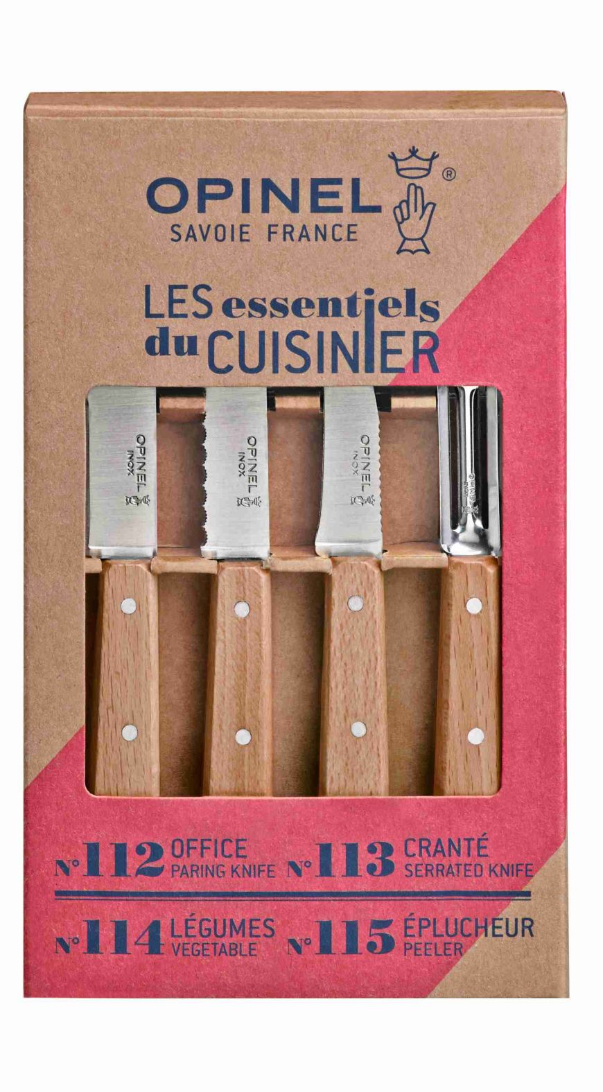 Cuchillos Opinel N°112 Los esenciales - 4 unidades
