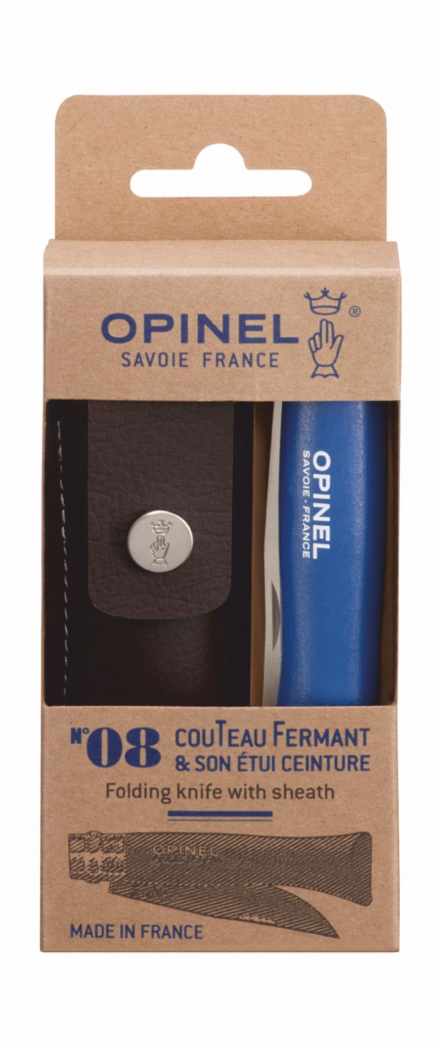 Cuchillo Opinel N°8 Trekking azul con funda