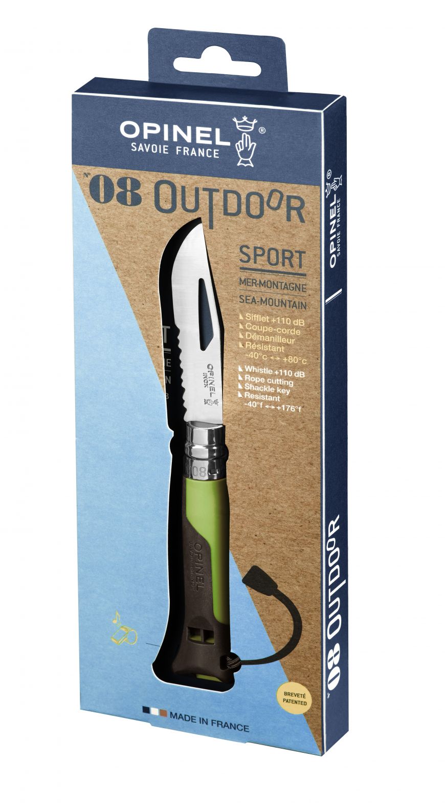 Cuchillo Opinel Nº8 outdoor verde