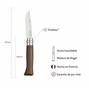 Cuchillo Opinel N°8 mango de nogal