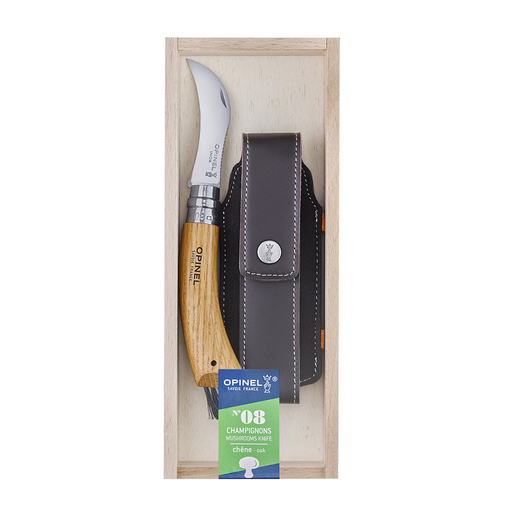 Cuchillo para hongos N°08 con funda Opinel Roble