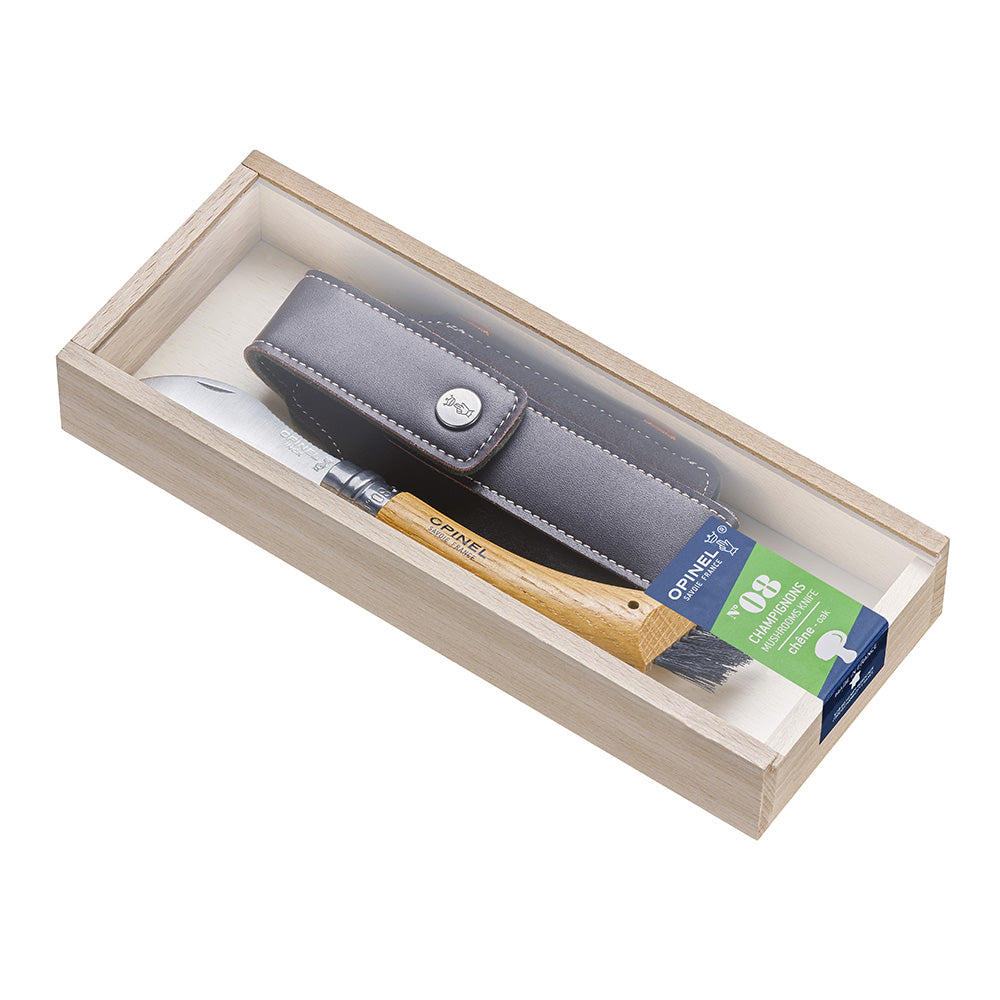Cuchillo para hongos N°08 con funda Opinel Roble