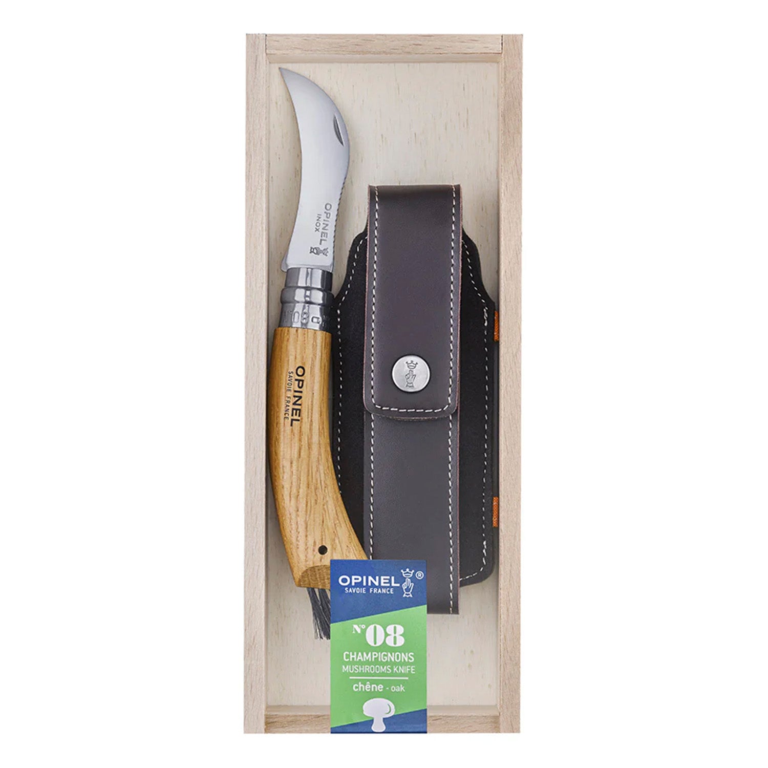 Cuchillo para hongos N°08 con funda Opinel Roble