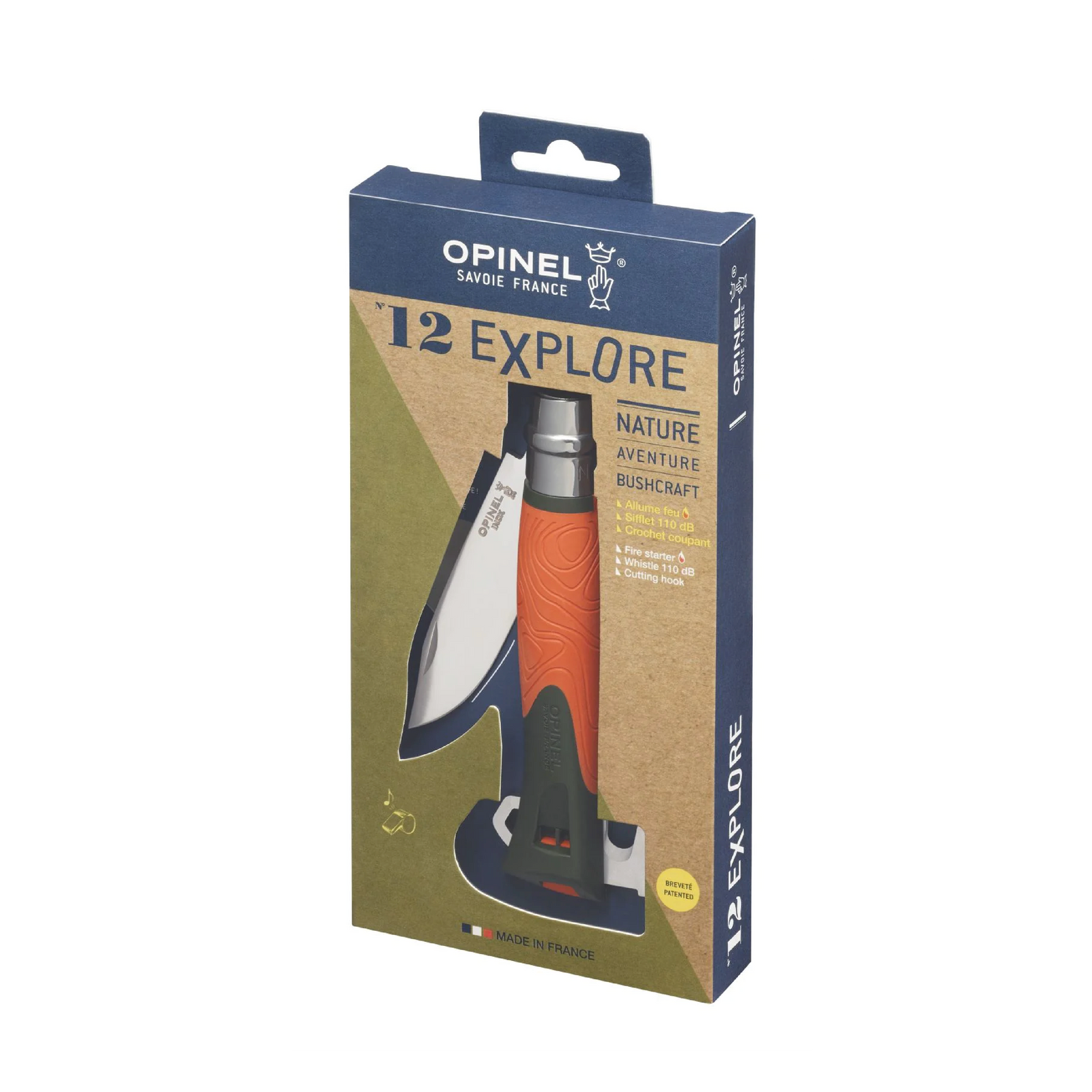 Cuchillo Opinel N°12 explorer naranjo