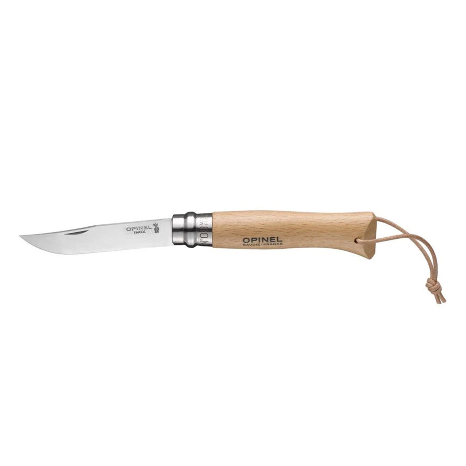 Cuchillo Opinel N°8 con lazo de cuero