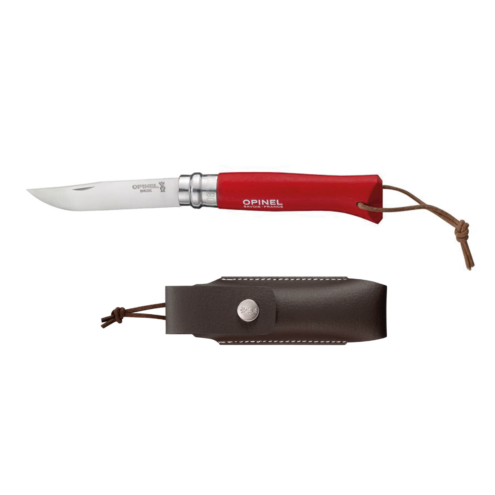 Cuchillo Opinel N°8 Trekking rojo con funda