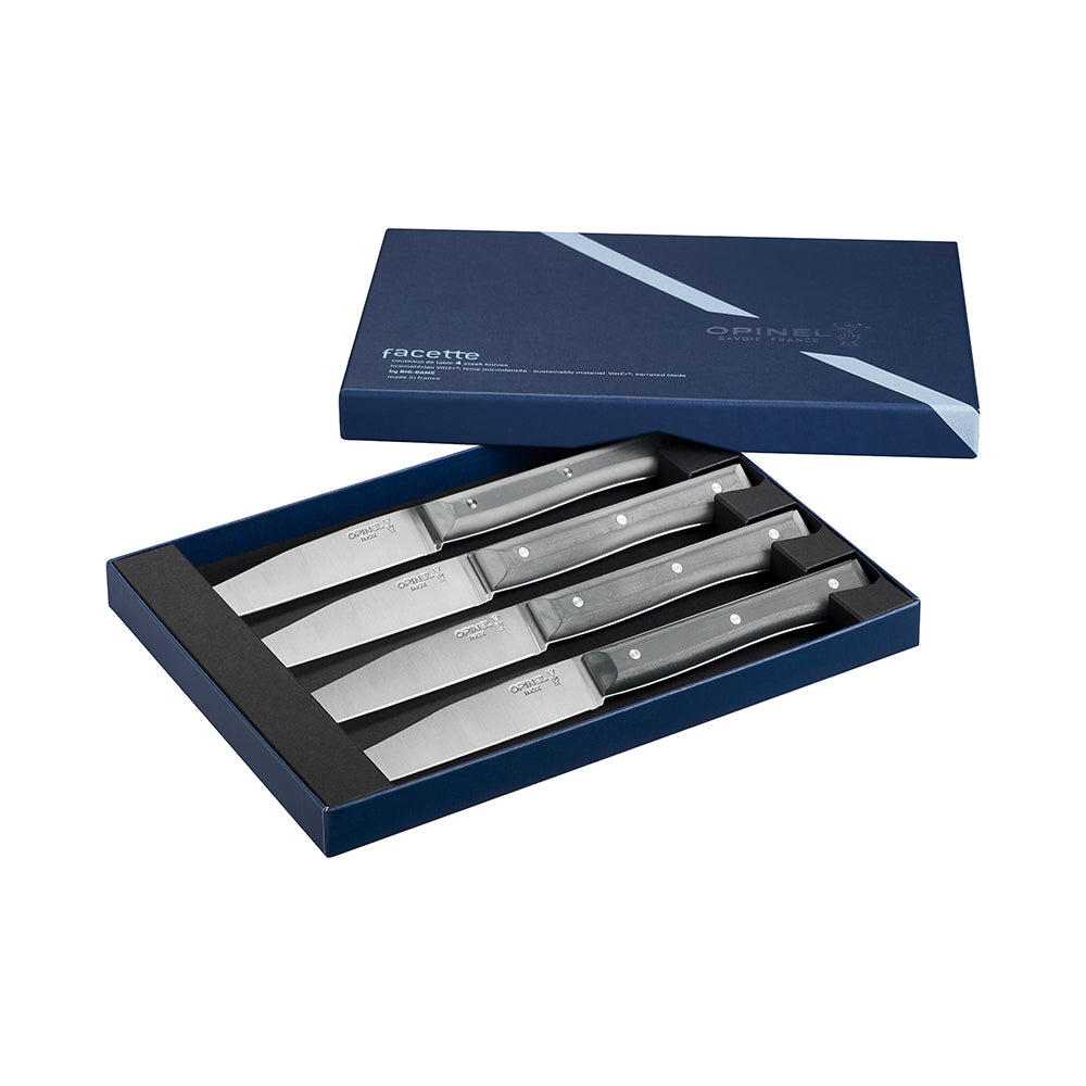 Set Facette x4 microdentado Opinel Pizarra