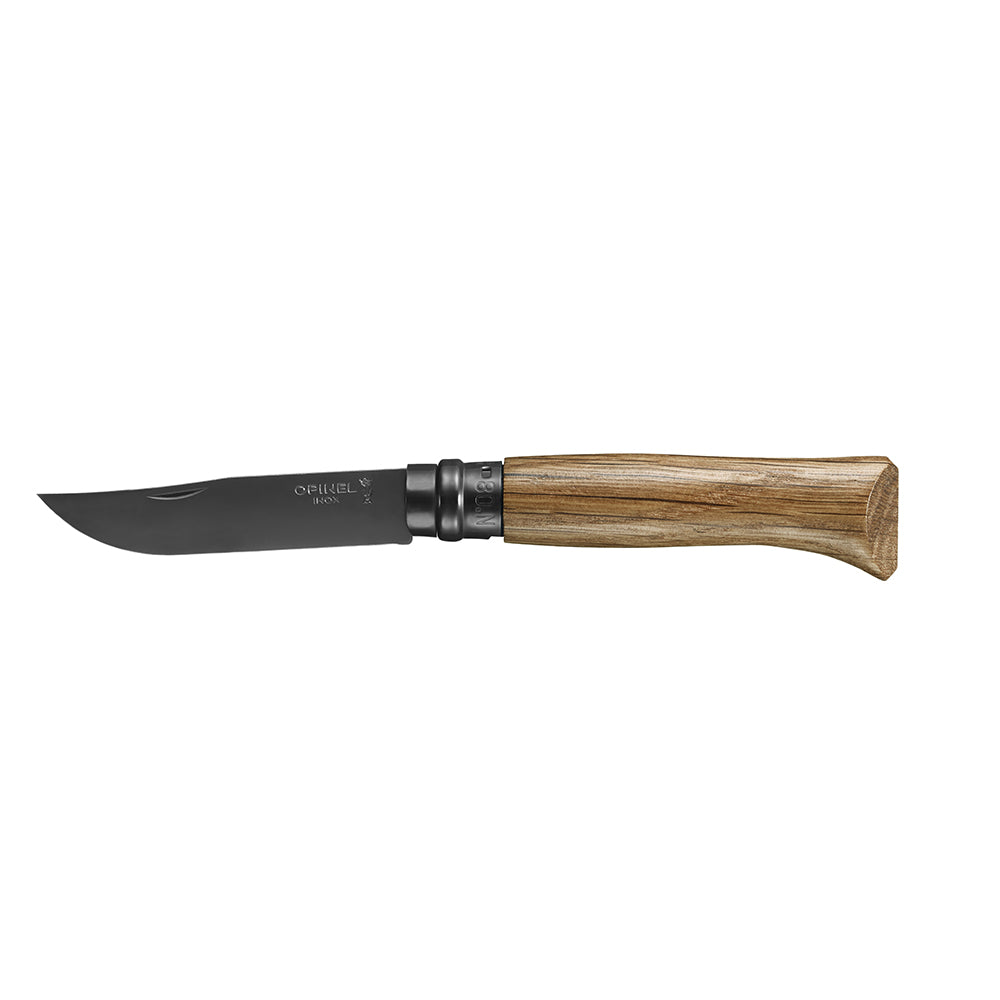 Cuchillo Opinel N°8 hoja negra y mango de roble