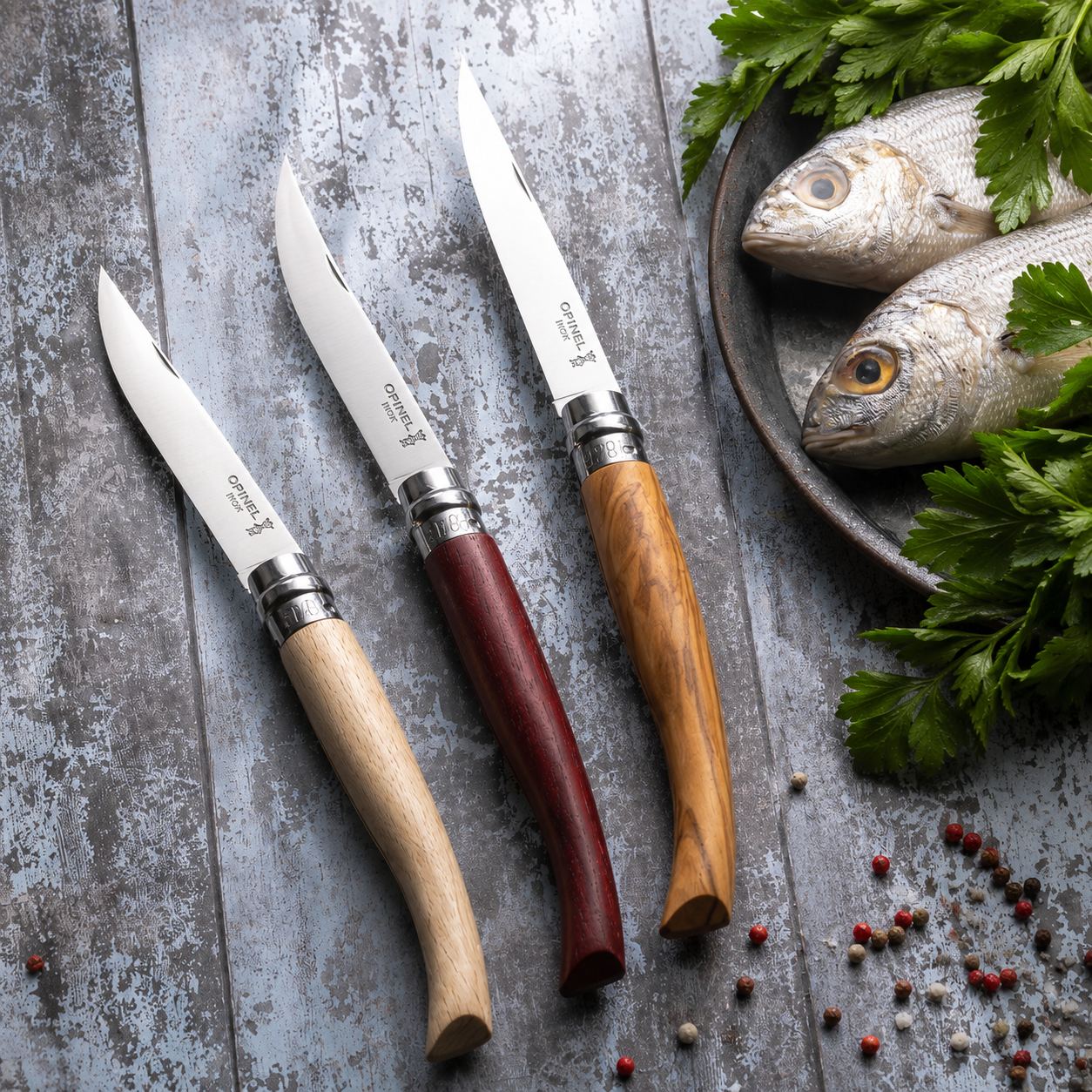 Cuchillo Opinel N°12 Slim mango de palo rojo