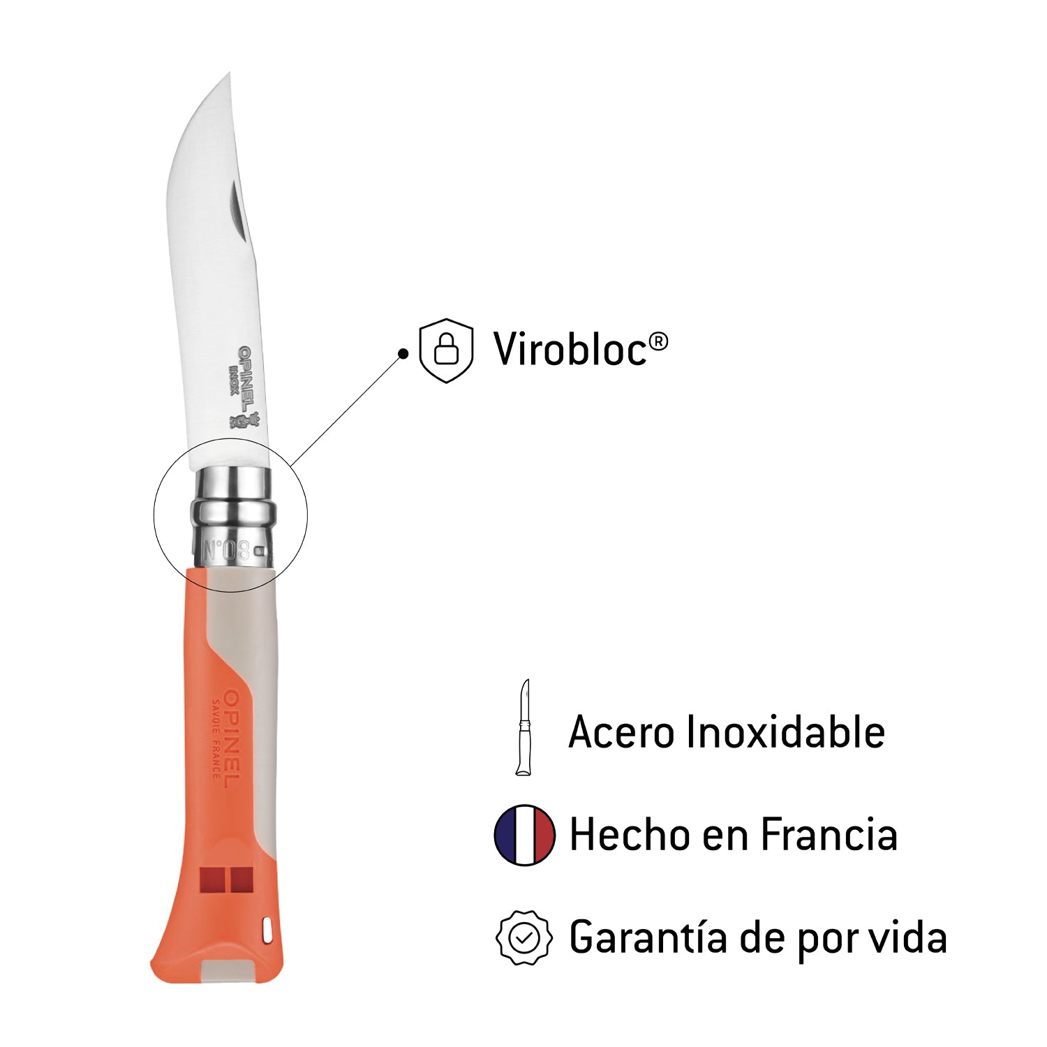 Cuchillo N°08 Horizon naranjo