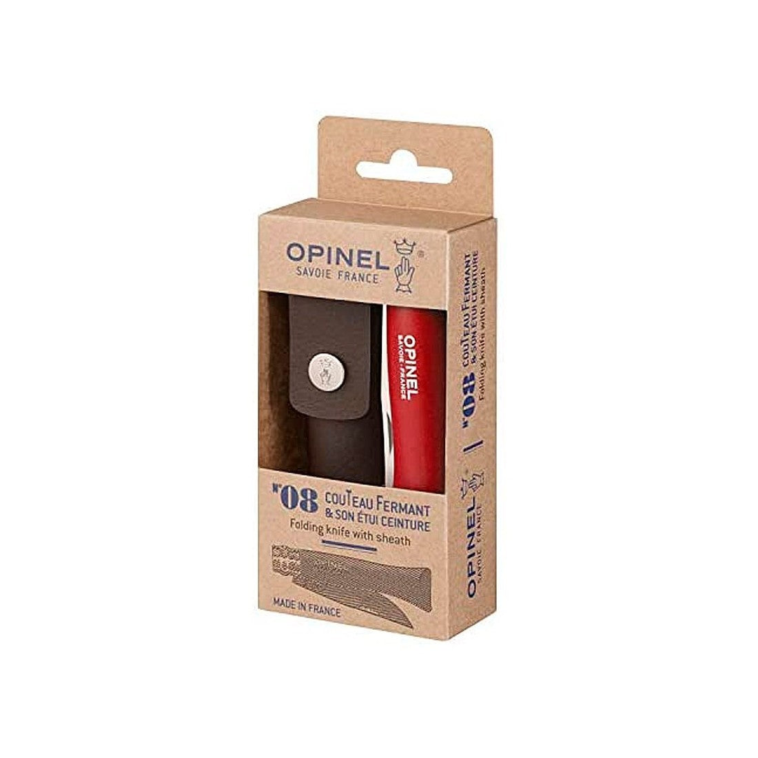 Cuchillo Opinel N°8 Trekking rojo con funda