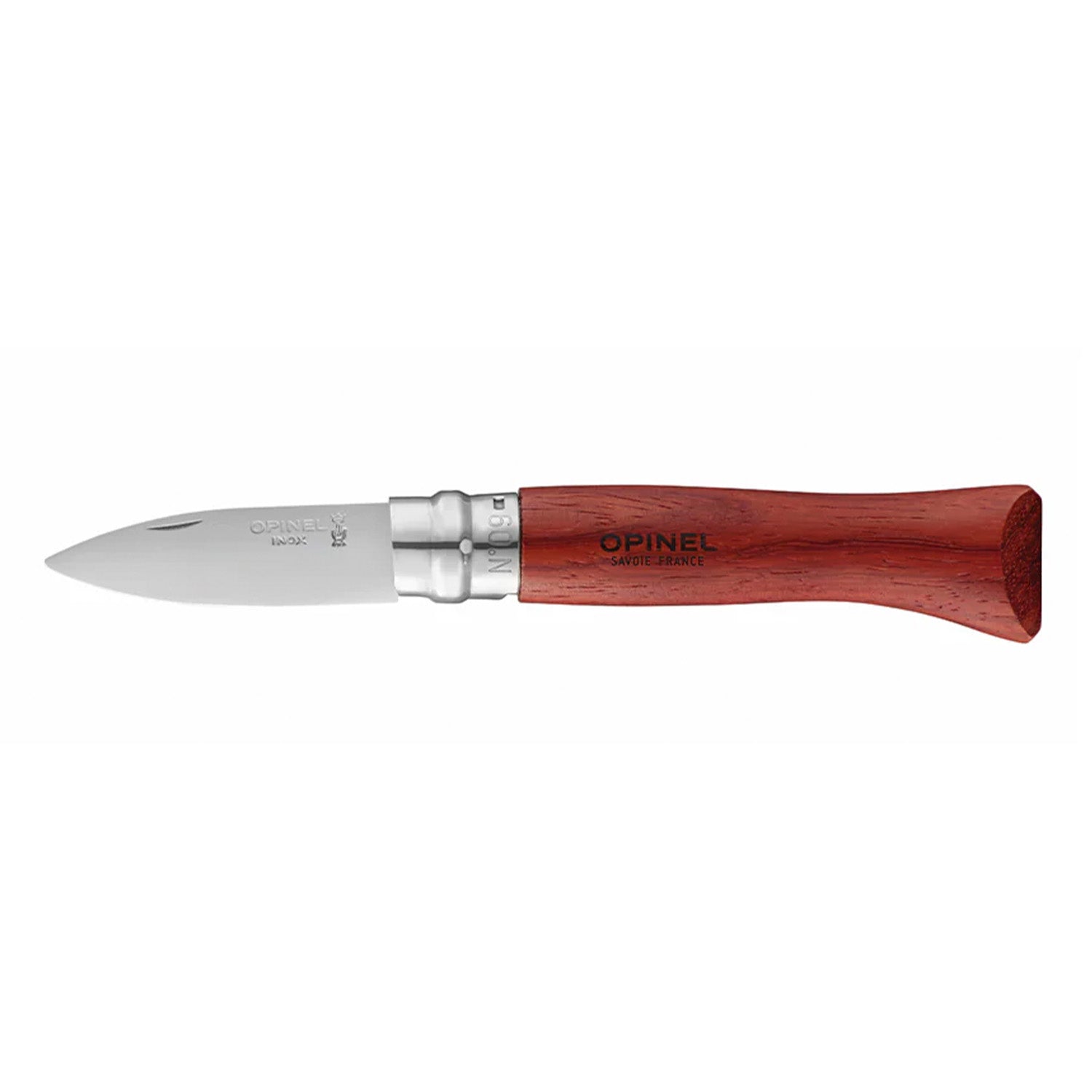 Cuchillo para ostras Opinel N°9 mango palo rojo