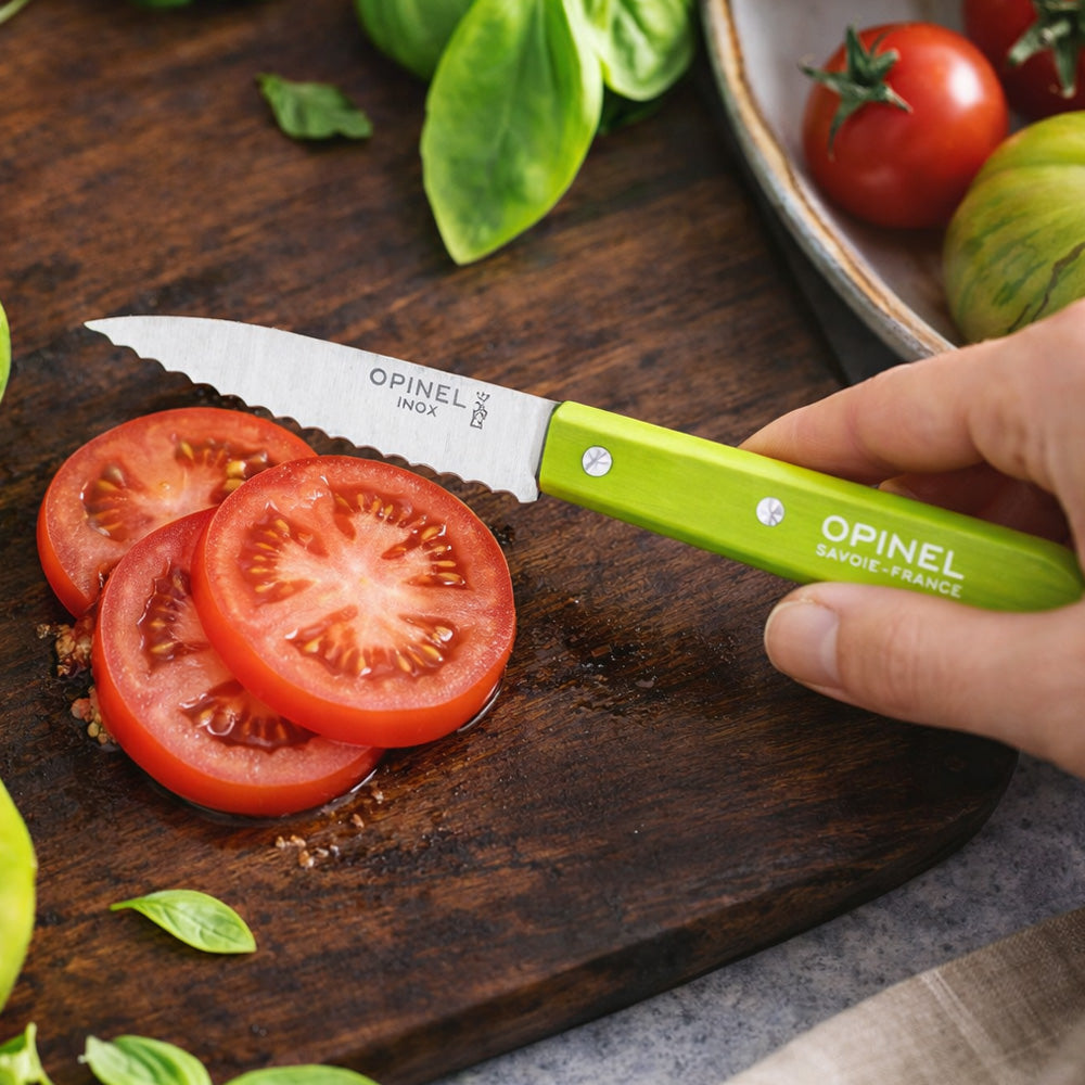 Cuchillo Opinel N°113 dentado verde limon