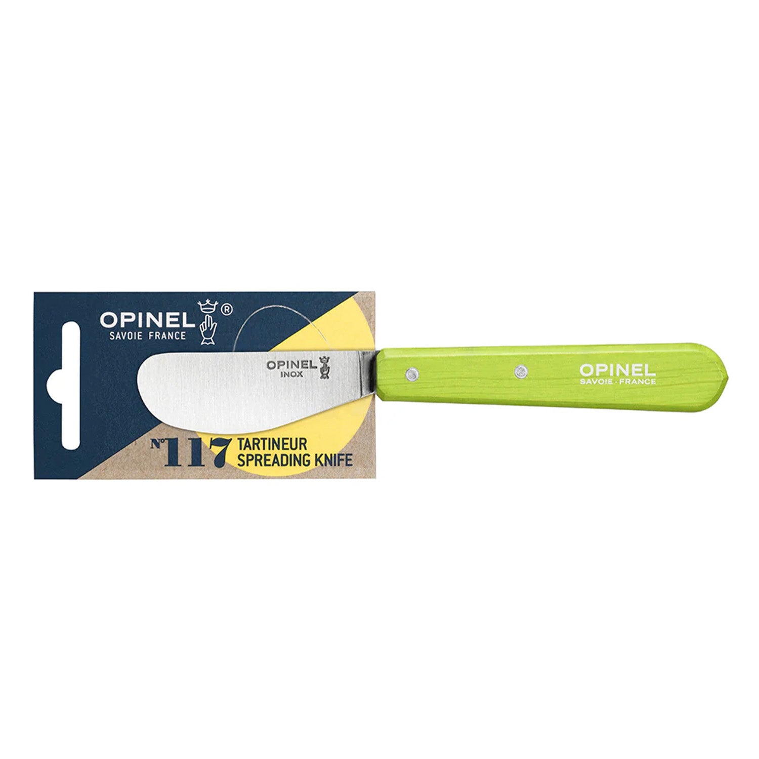 Cuchillo Opinel N°117 mantequilla verde limon