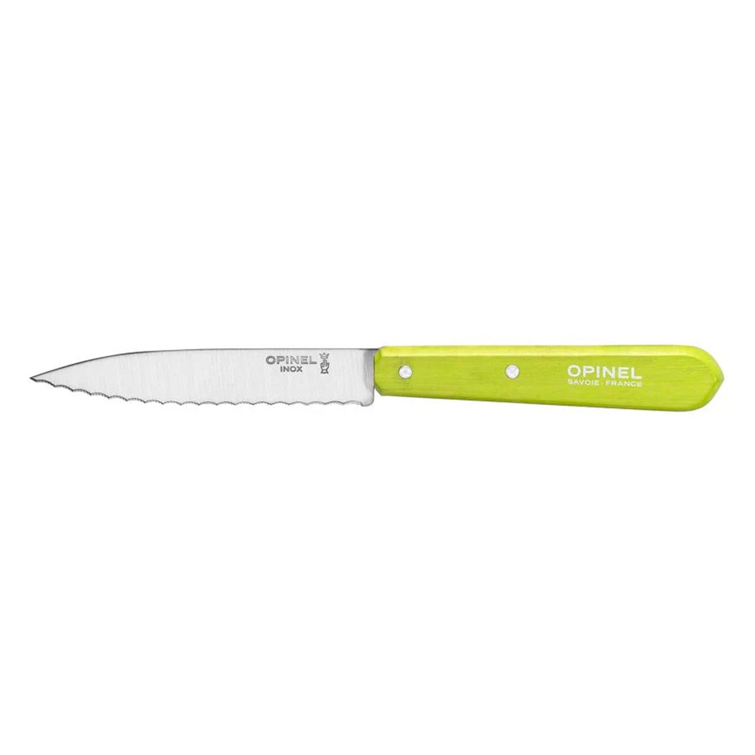 Cuchillo Opinel N°113 dentado verde limon