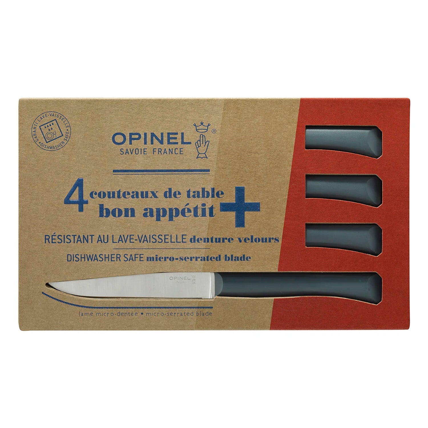 Set x4 Bon Appétit Plus Opinel Antracita