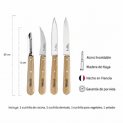 Cuchillos Opinel N°112 Los esenciales - 4 unidades