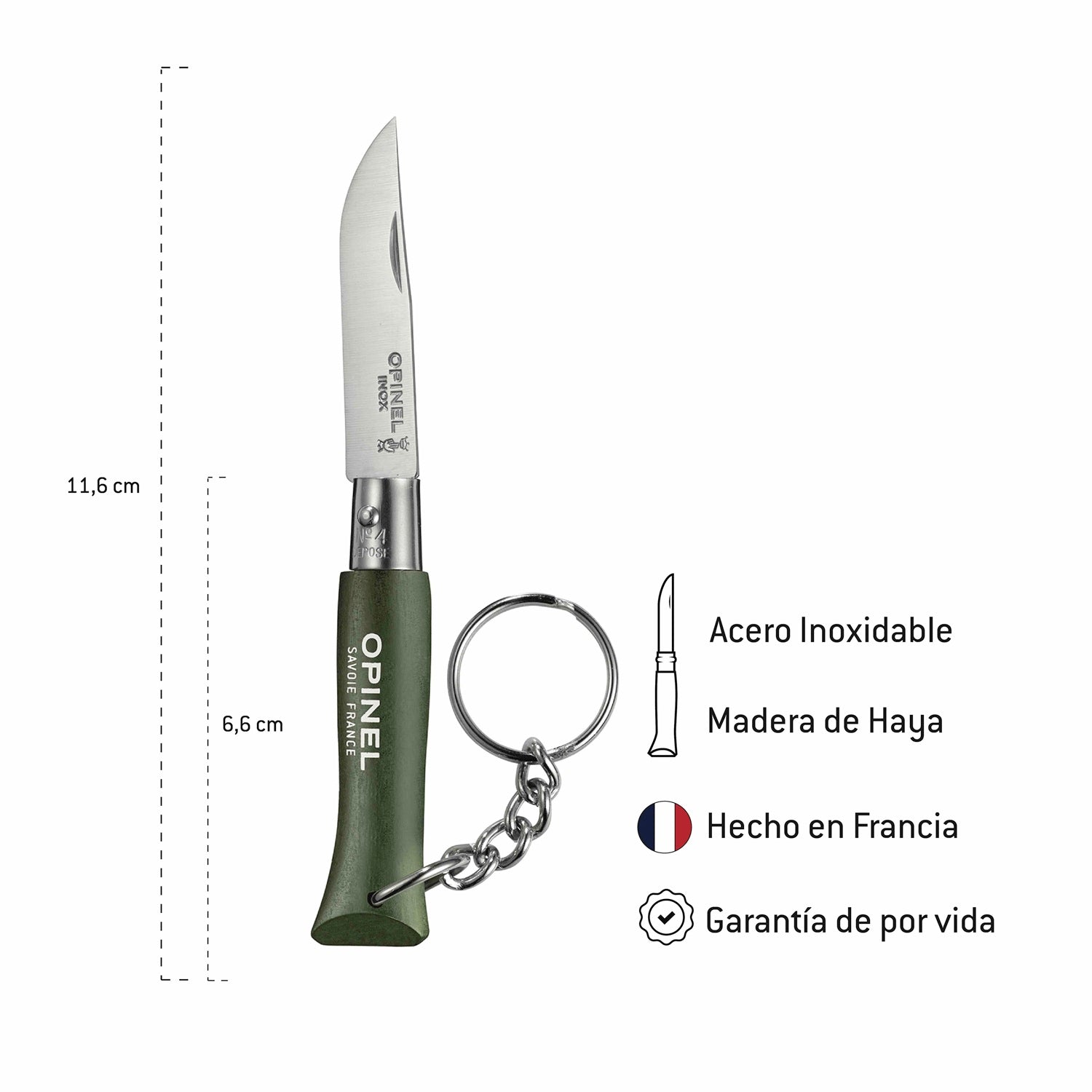 Cuchillo N°4 llavero verde