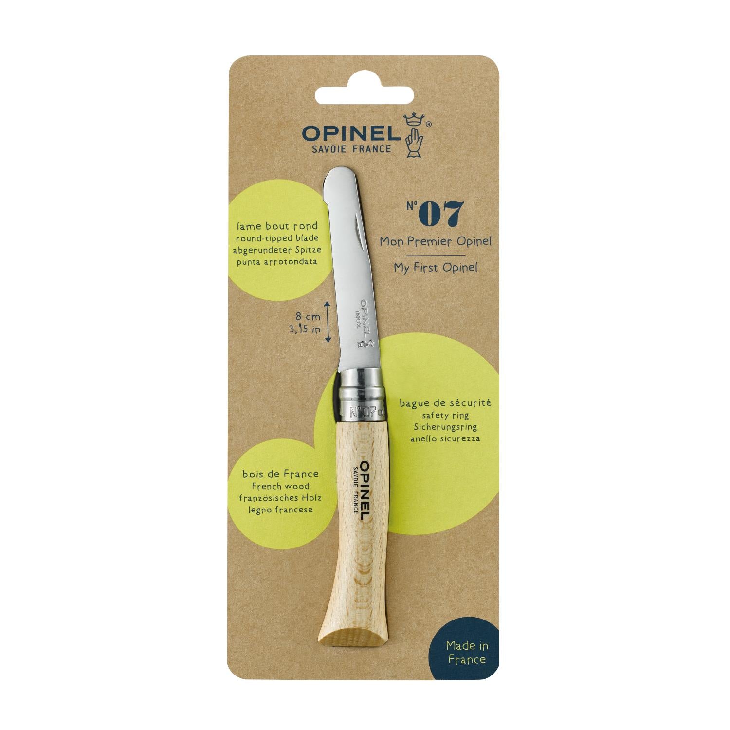 Cuchillo N°07 Mi Primer Opinel Natural 