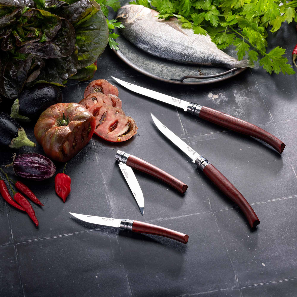 CUCHILLO OPINEL N°15 SLIM PALO ROJO